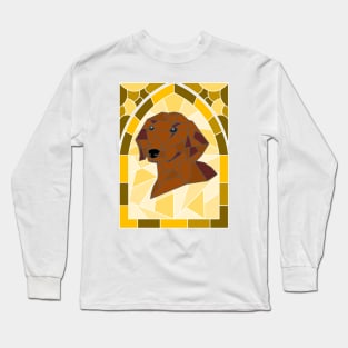 Stained Glass Red Dachshund Long Sleeve T-Shirt